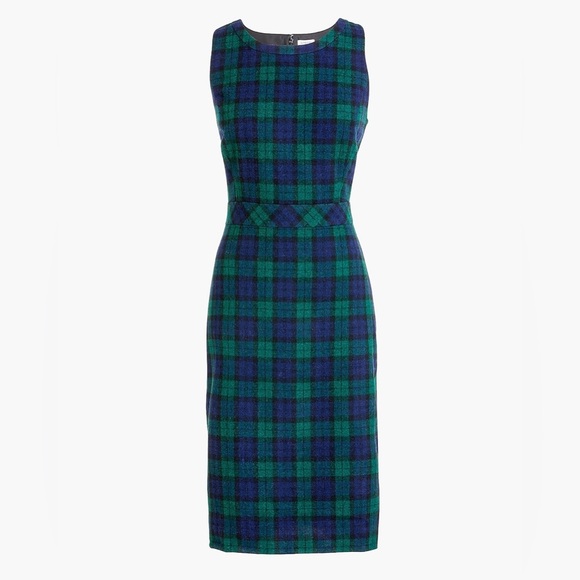 NWT J. Crew Classic wool-blend suit dress in Black Watch plaid - Picture 1 of 8